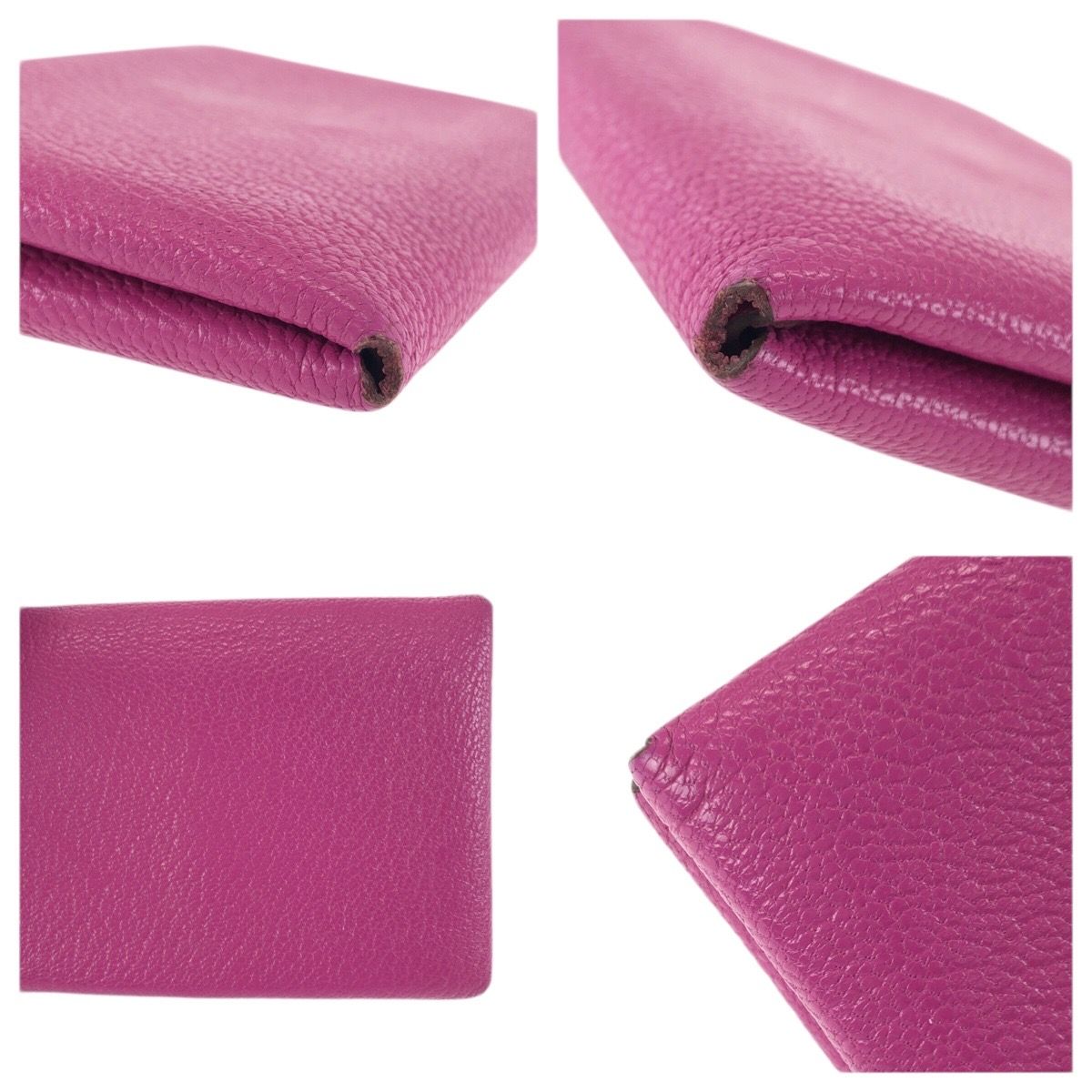 Hermes Calvi Duo Rosepurple Pink Gold Chevre Card Case Business Holder Coin — view 6