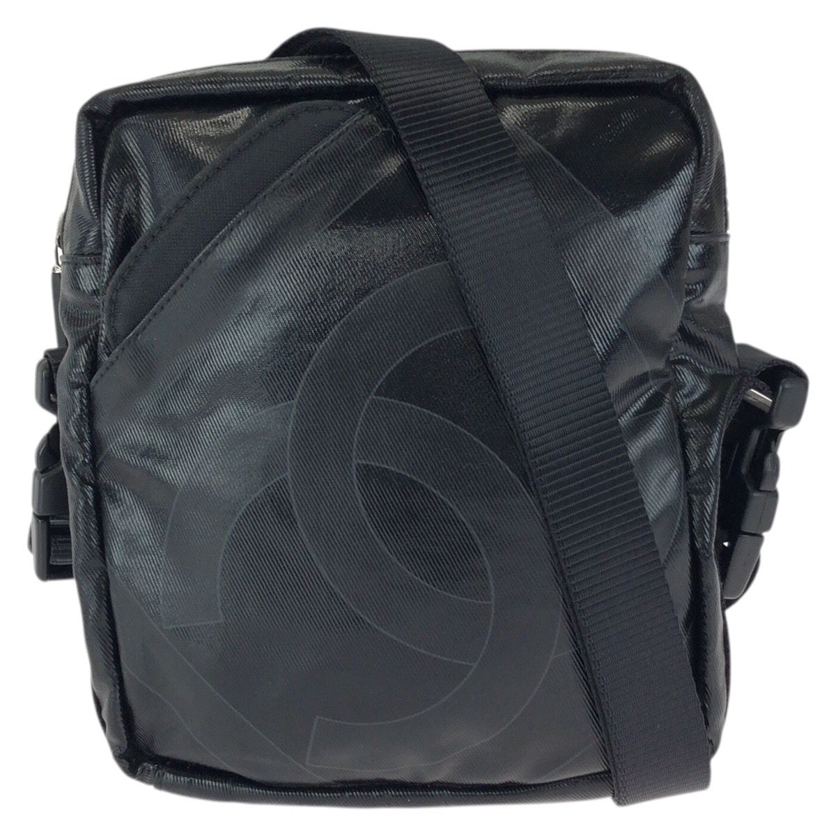 Chanel Sports Line CC Logo Black Silver Shoulder Bag Pochette