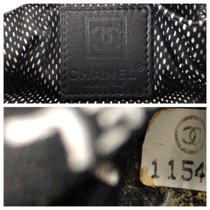 Chanel Sports Line CC Logo Black Silver Shoulder Bag Pochette — view 4