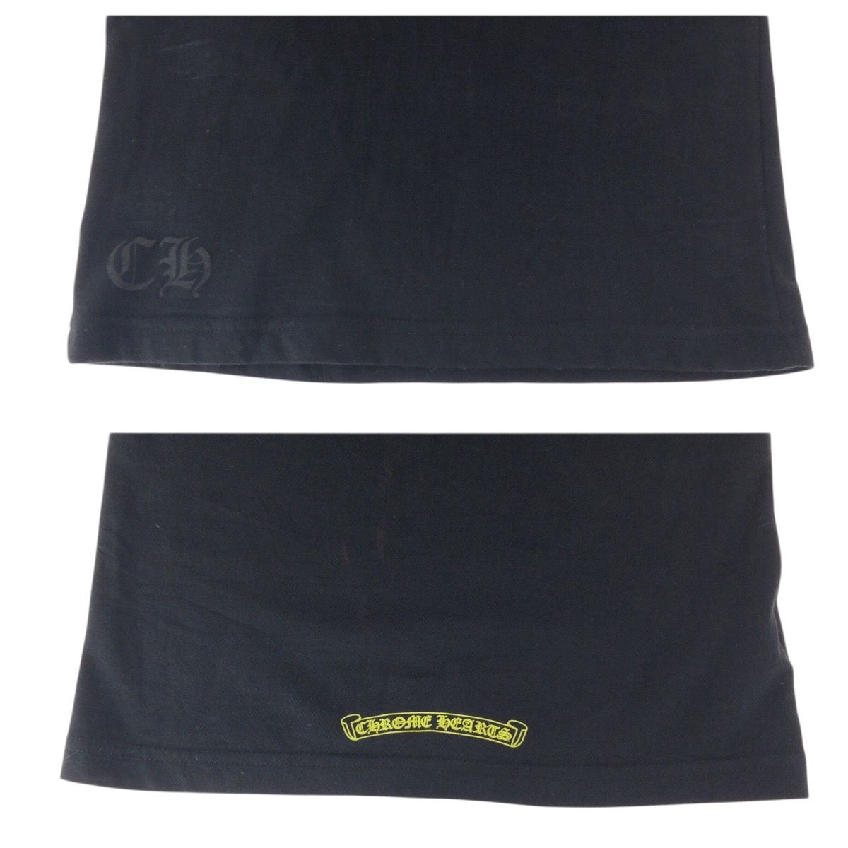 Chrome Hearts Neck Logo XS Black Yellow Cotton Short Sleeve T-Shirt — view 4