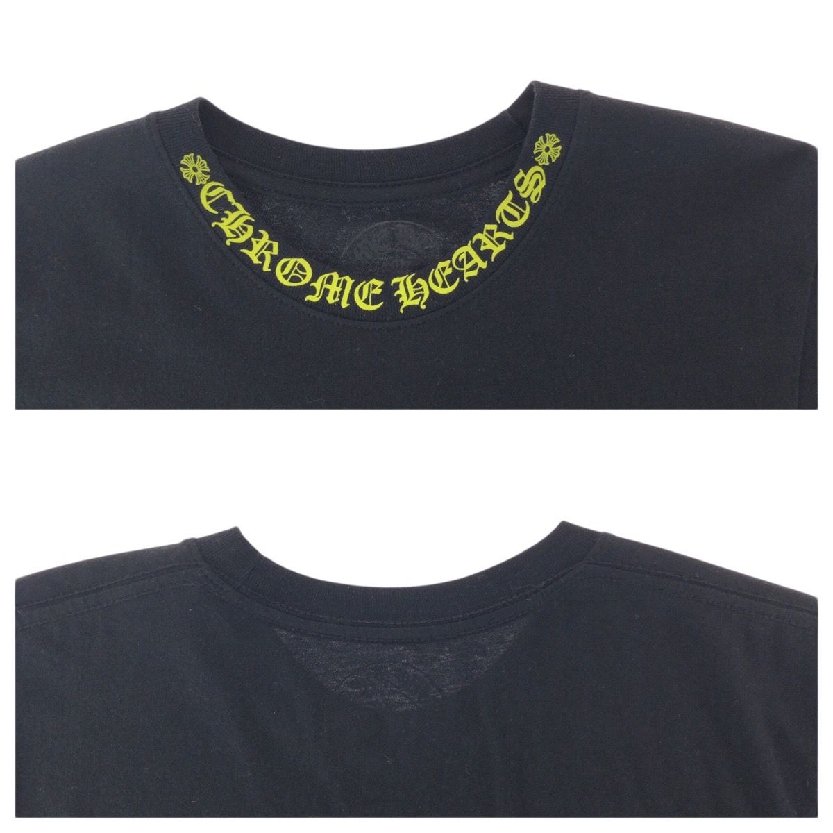Chrome Hearts Neck Logo XS Black Yellow Cotton Short Sleeve T-Shirt — view 3