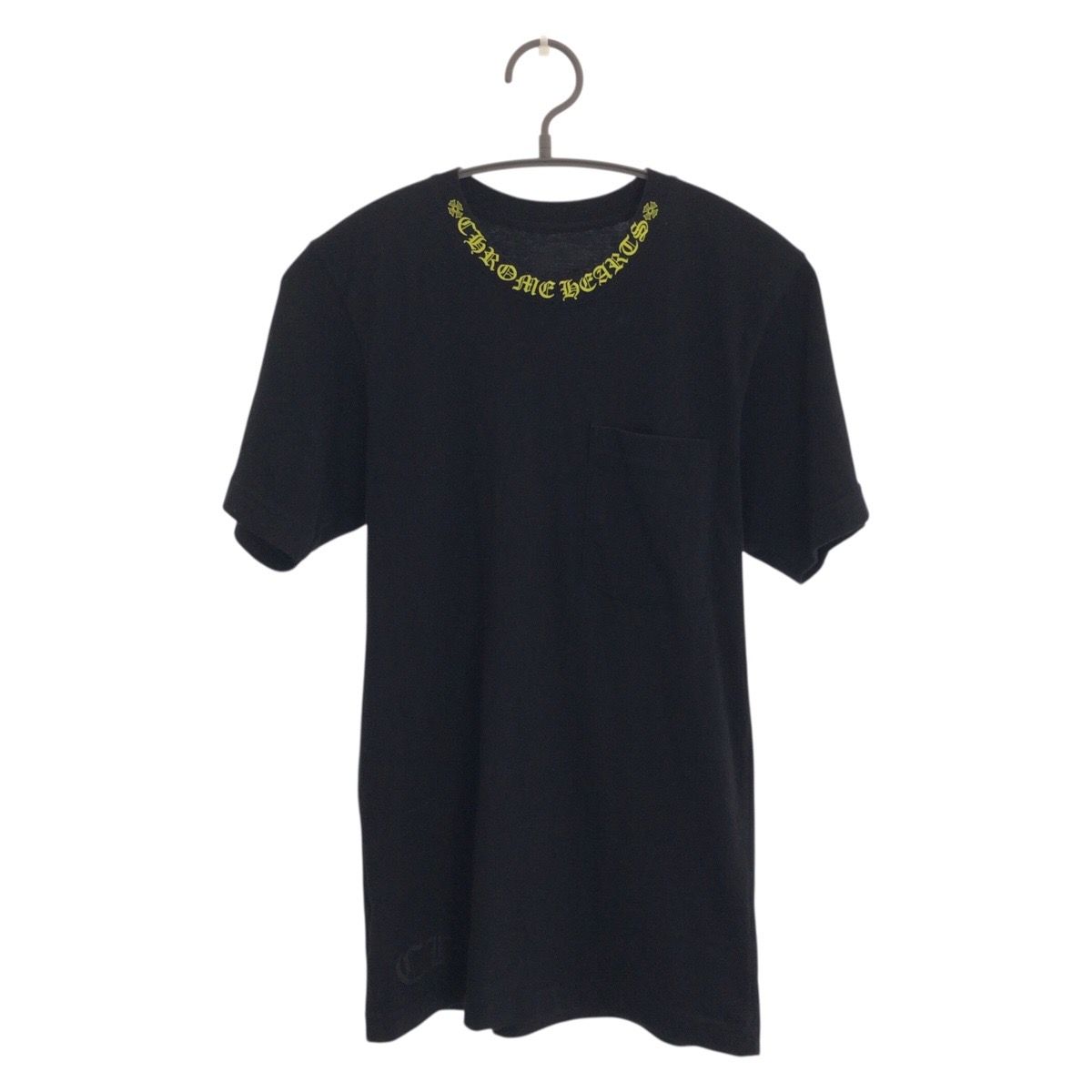 Chrome Hearts Neck Logo XS Black Yellow Cotton Short Sleeve T-Shirt