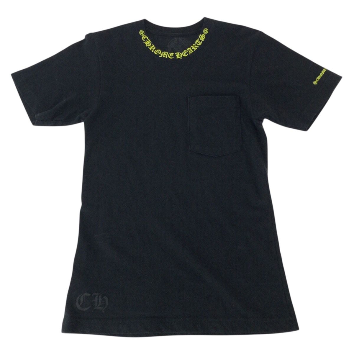 Chrome Hearts Neck Logo XS Black Yellow Cotton Short Sleeve T-Shirt — view 8