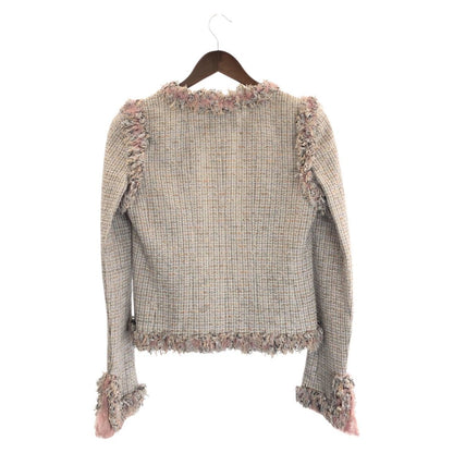 Chanel Tweed CC Logo 38 Pink Set Suit Jacket Skirt — view 3