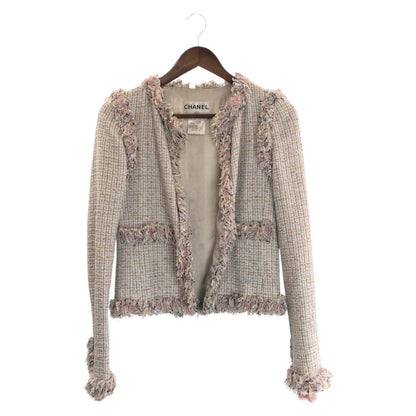 Chanel Tweed CC Logo 38 Pink Set Suit Jacket Skirt — view 2