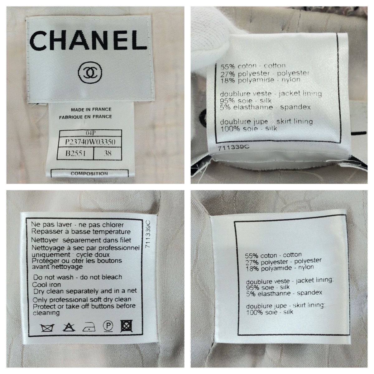 Chanel Tweed CC Logo 38 Pink Set Suit Jacket Skirt — view 6