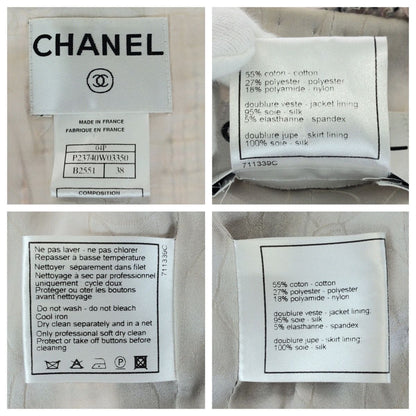 Chanel Tweed CC Logo 38 Pink Set Suit Jacket Skirt — view 6