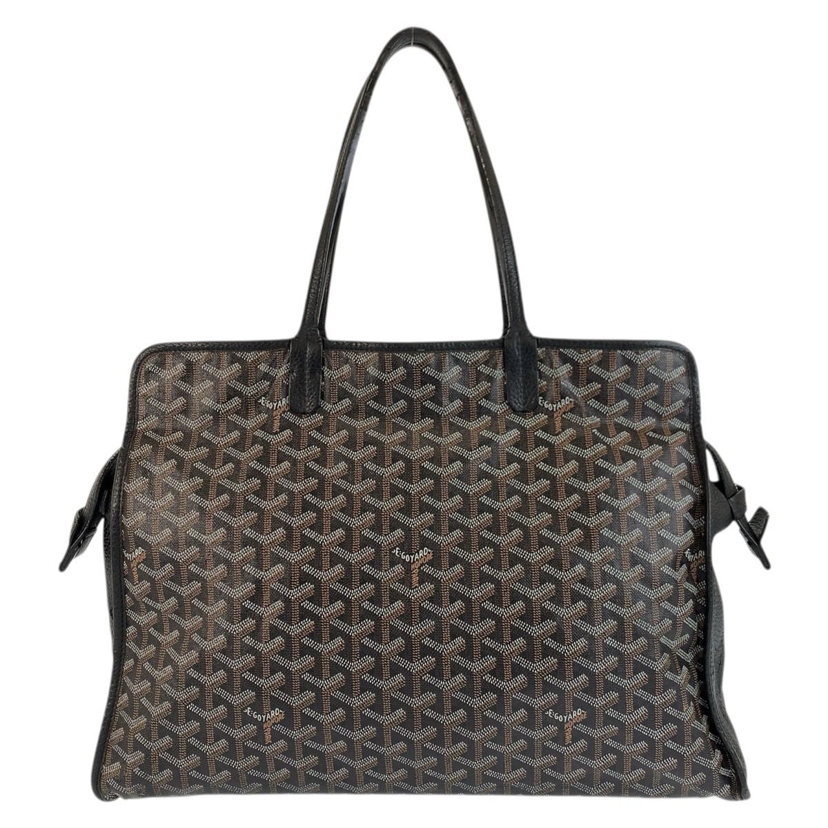 Goyard PM Black Brown Leather Tote Shoulder Bag