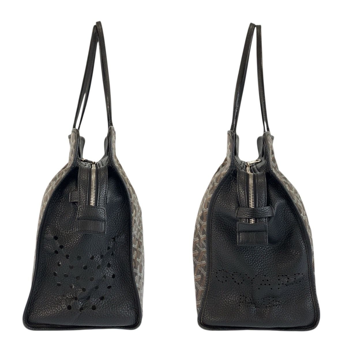 Goyard PM Black Brown Leather Tote Shoulder Bag — view 8