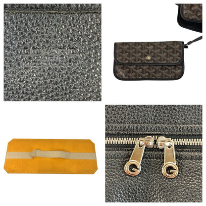 Goyard PM Black Brown Leather Tote Shoulder Bag — view 3