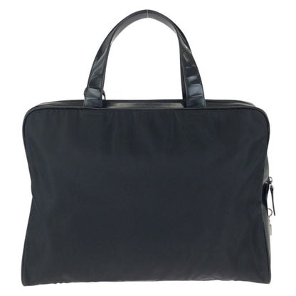 Prada Tessuto Black Silver Nylon Leather Business Briefcase — view 2