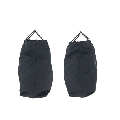 Prada Tessuto 2-Way Black Silver Nylon Leather Shoulder Bag — view 8
