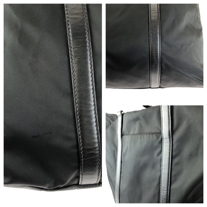 Prada Tessuto 2-Way Black Silver Nylon Leather Shoulder Bag — view 5