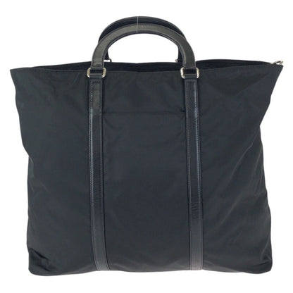 Prada Tessuto 2-Way Black Silver Nylon Leather Shoulder Bag — view 2