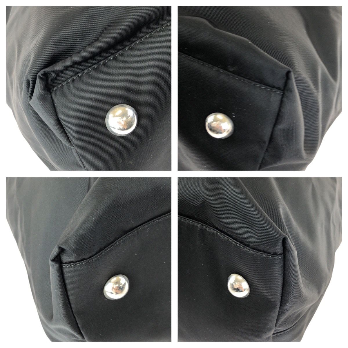 Prada Tessuto 2-Way Black Silver Nylon Leather Shoulder Bag — view 3