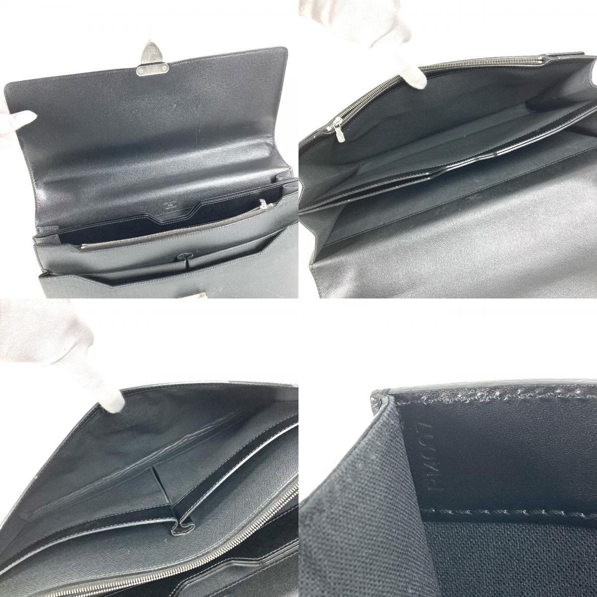 Louis Vuitton Business Bag Serviette Moscova Taiga Leather Ardoise Black — view 9