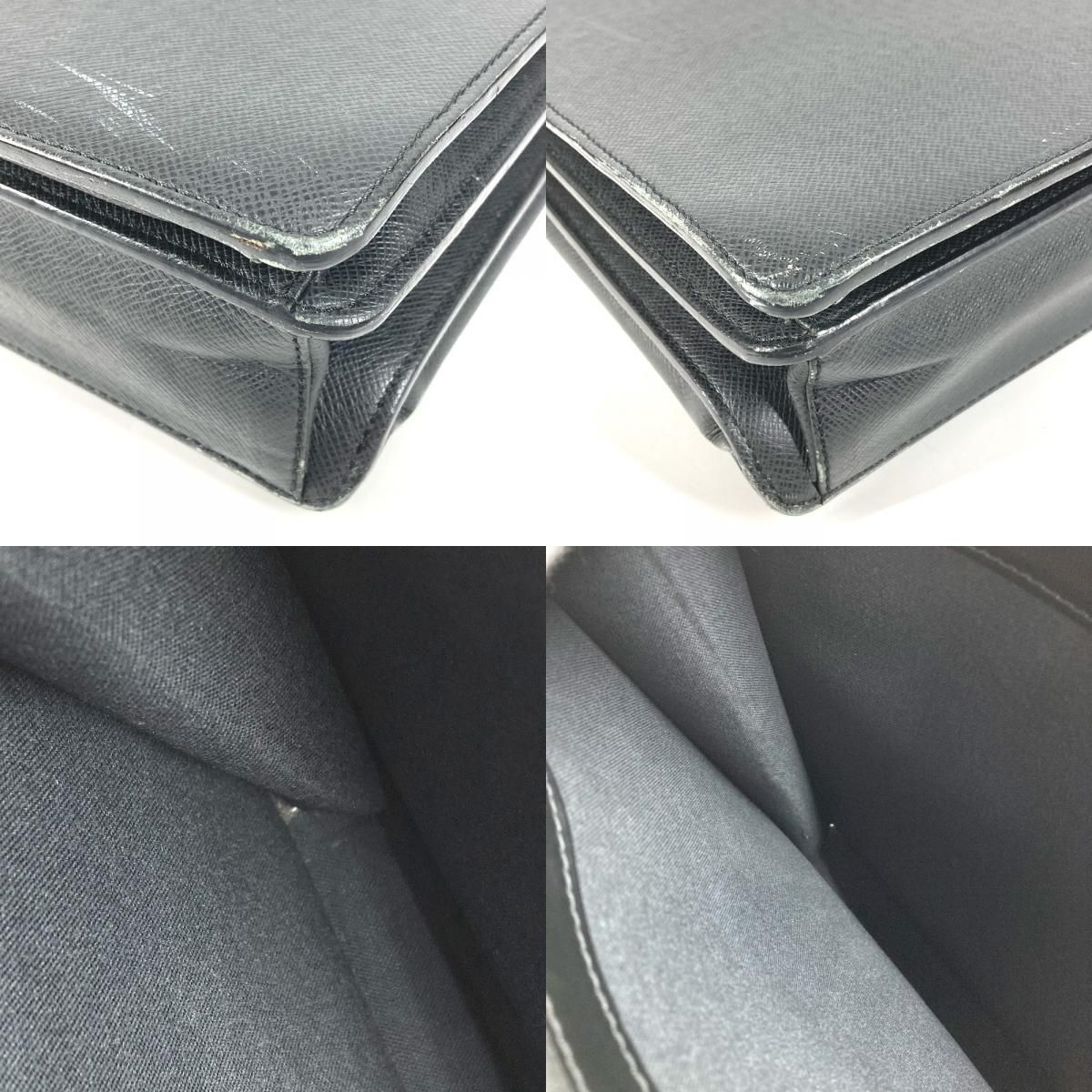 Louis Vuitton Business Bag Serviette Moscova Taiga Leather Ardoise Black — view 8