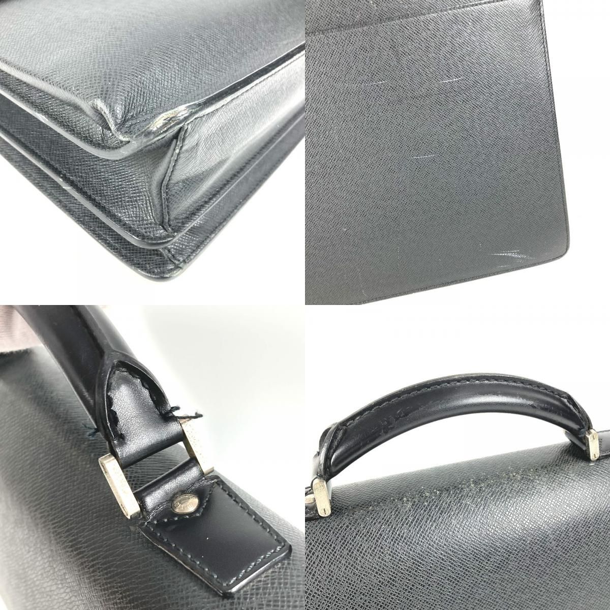 Louis Vuitton Business Bag Serviette Moscova Taiga Leather Ardoise Black — view 7