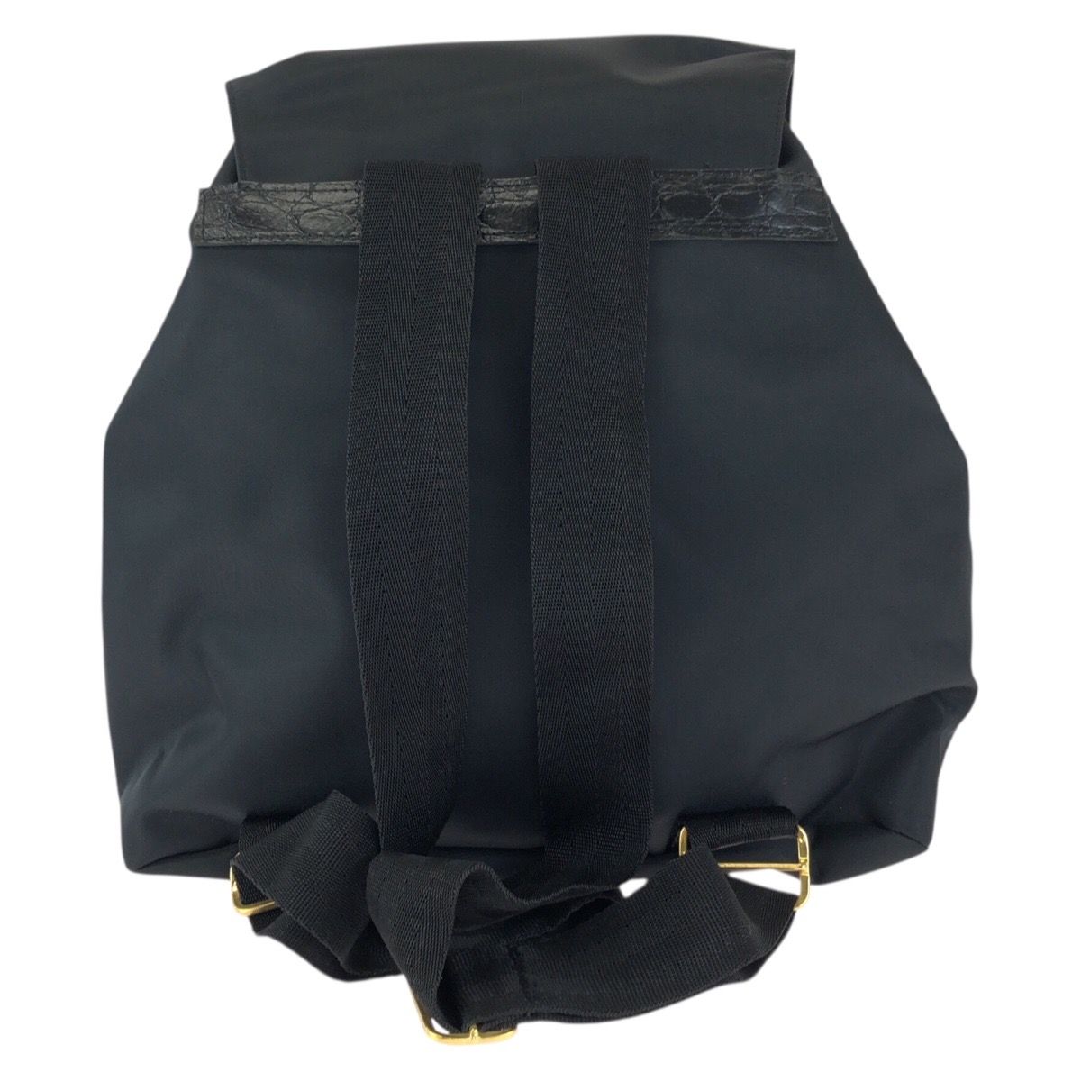 Versace Vintage Medusa Black Nylon Leather Backpack — view 2