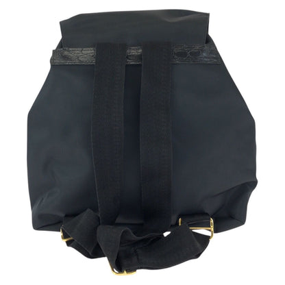Versace Vintage Medusa Black Nylon Leather Backpack — view 2