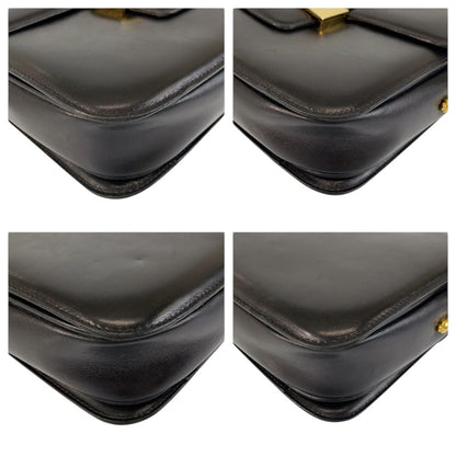 Celine Carriage Black Gold Leather Shoulder Bag — view 4