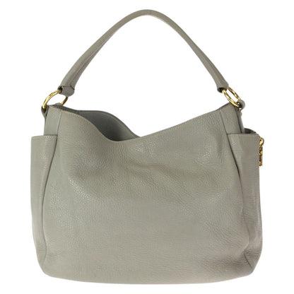 Prada Vitello Dyno Light Gray Gold Leather Hobo Shoulder Bag — view 2