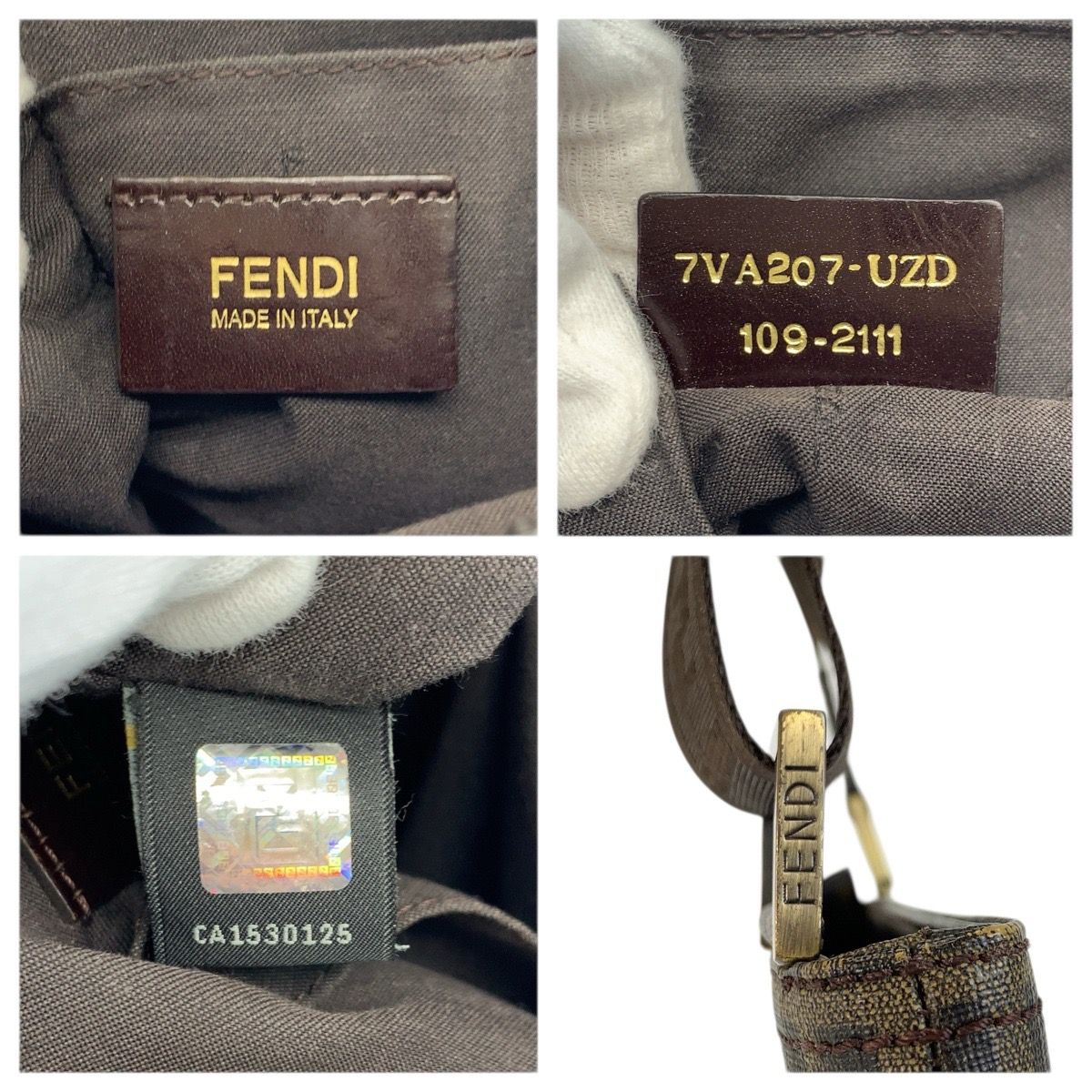 Fendi Zucca Brown Gold Shoulder Bag Pochette — view 3