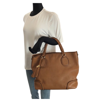 Gucci Marrakech Tassel Brown Gold Leather Tote — view 7