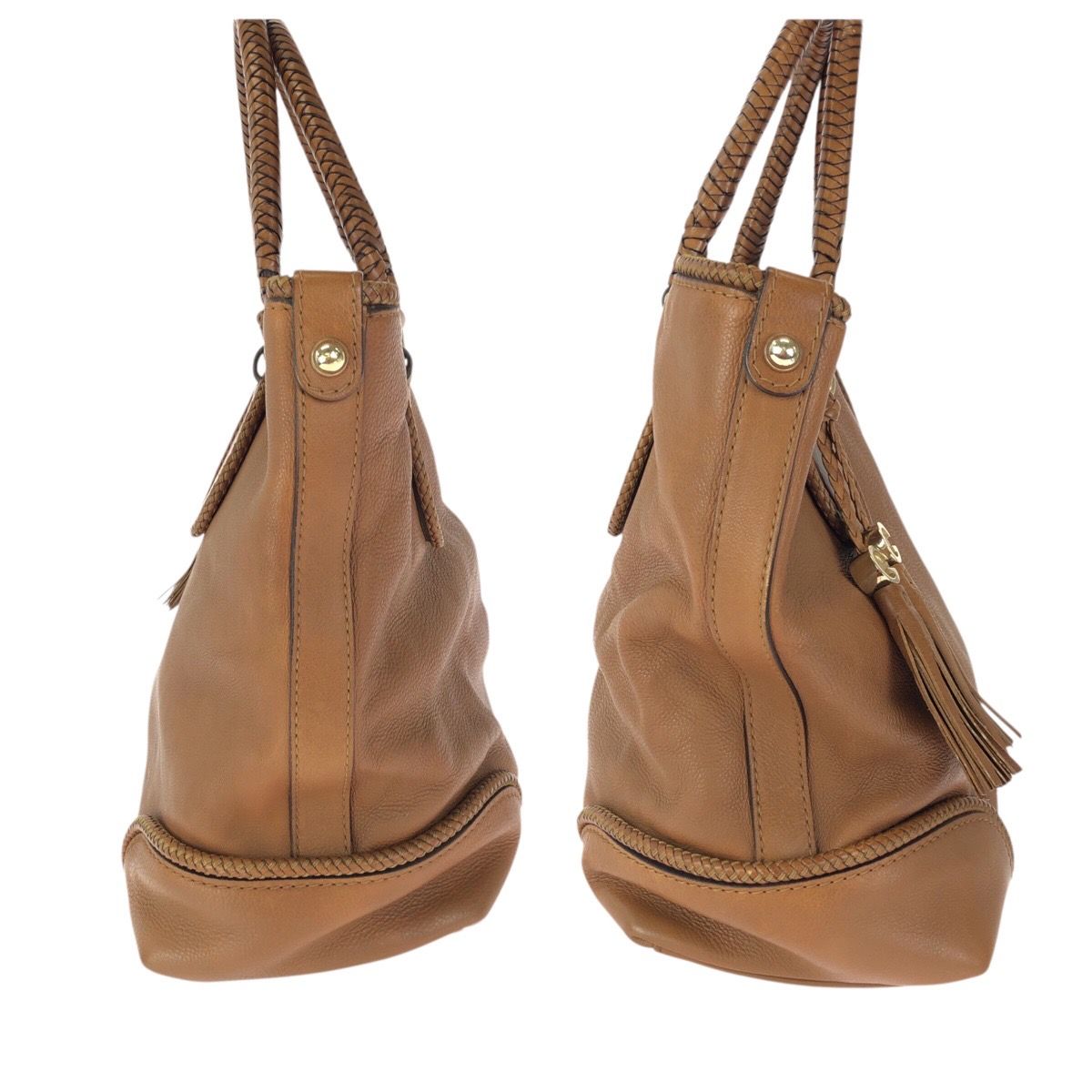 Gucci Marrakech Tassel Brown Gold Leather Tote — view 8