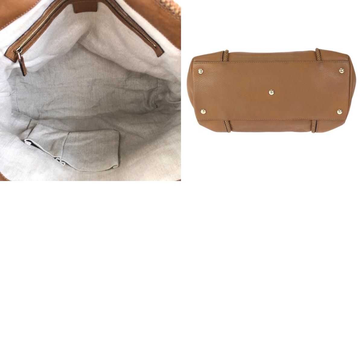 Gucci Marrakech Tassel Brown Gold Leather Tote — view 9