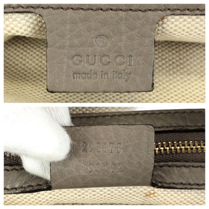 Gucci Soho Interlocking Tassel Gray Gold Leather Shoulder Bag — view 4