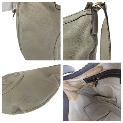 Gucci Soho Interlocking Tassel Gray Gold Leather Shoulder Bag — view 5