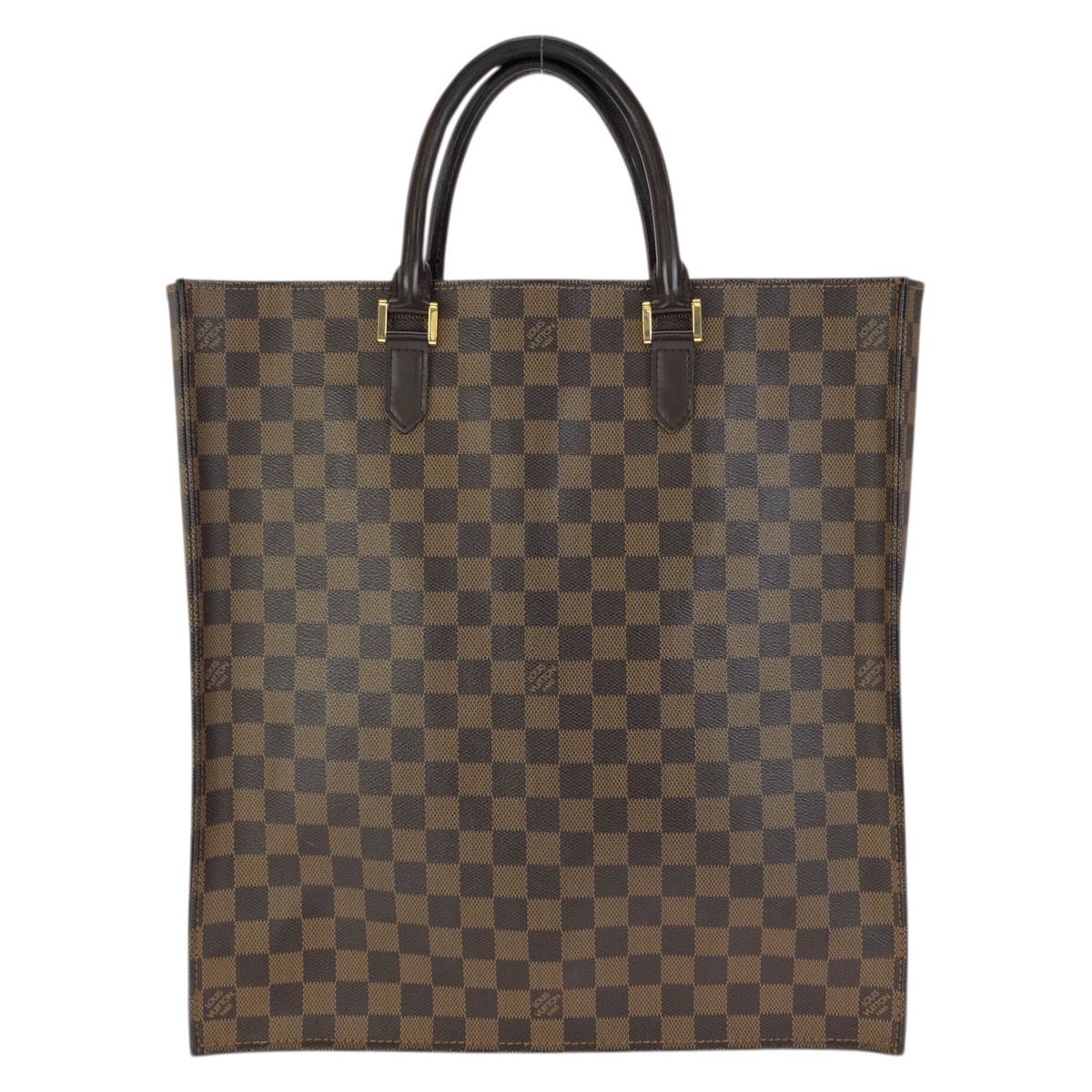 Louis Vuitton Damier Ebene Sac Pura Brown Gold Leather Tote Business
