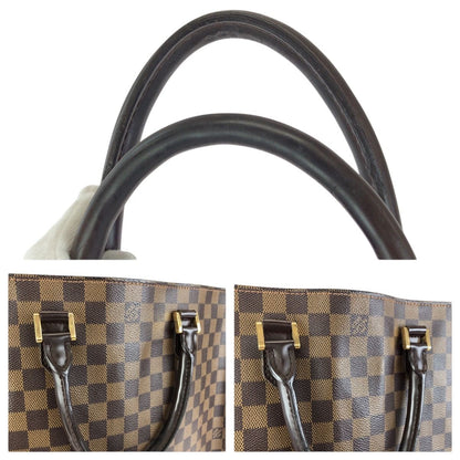 Louis Vuitton Damier Ebene Sac Pura Brown Gold Leather Tote Business — view 6