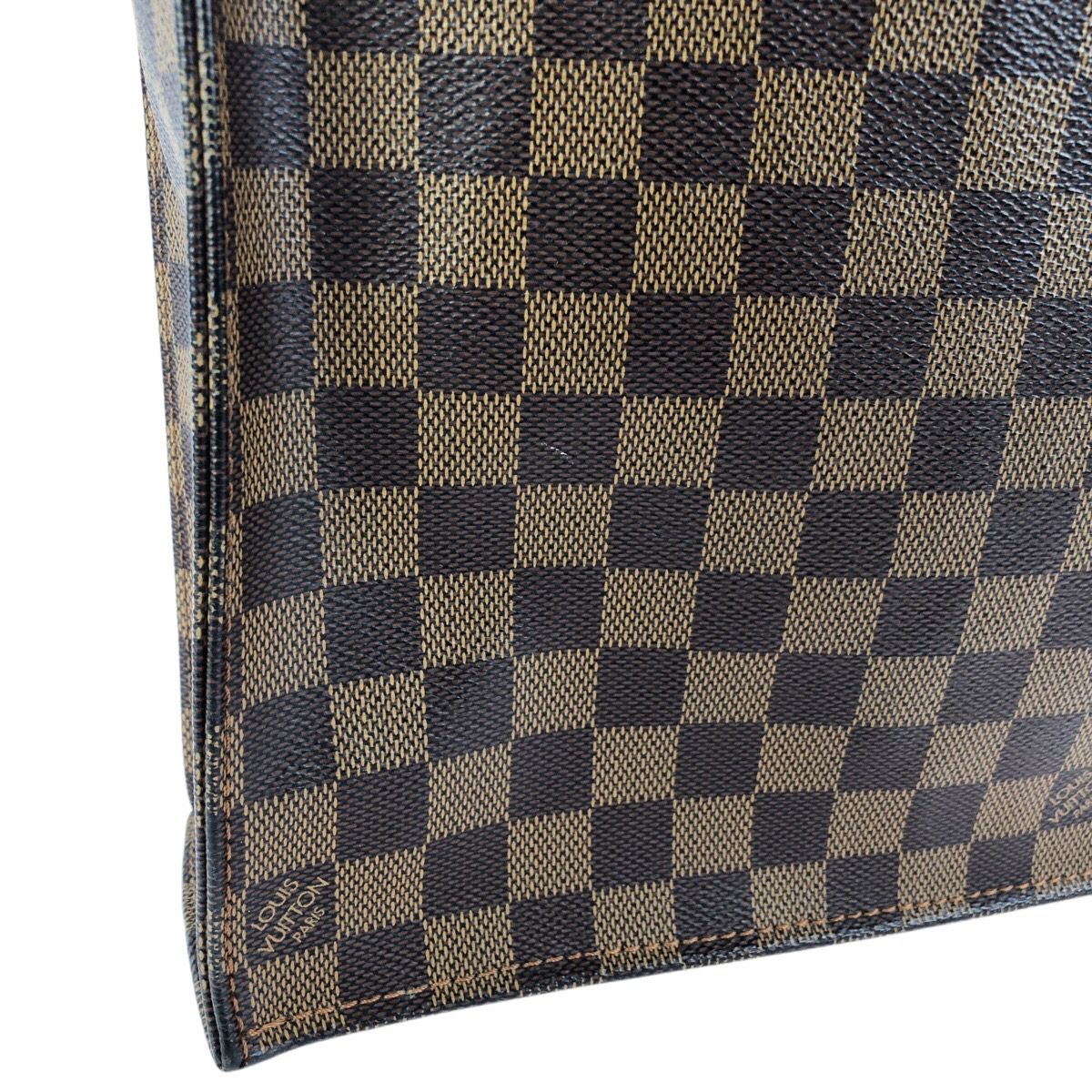Louis Vuitton Damier Ebene Sac Pura Brown Gold Leather Tote Business — view 5