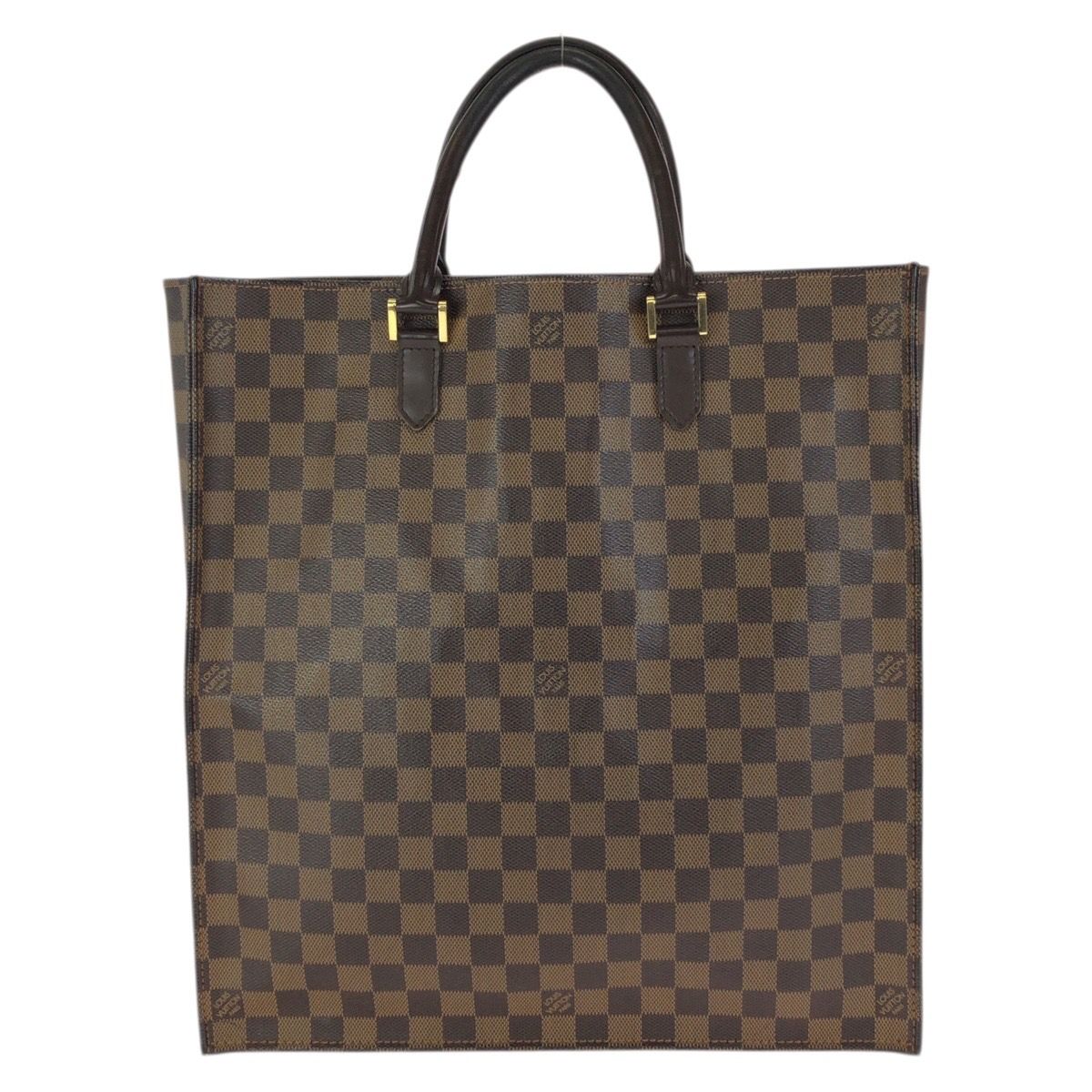 Louis Vuitton Damier Ebene Sac Pura Brown Gold Leather Tote Business — view 2
