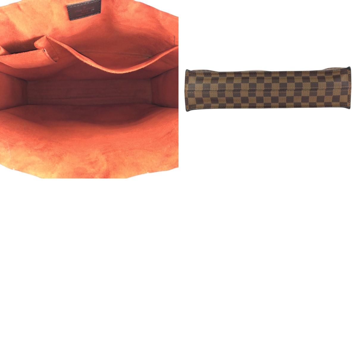Louis Vuitton Damier Ebene Sac Pura Brown Gold Leather Tote Business — view 9