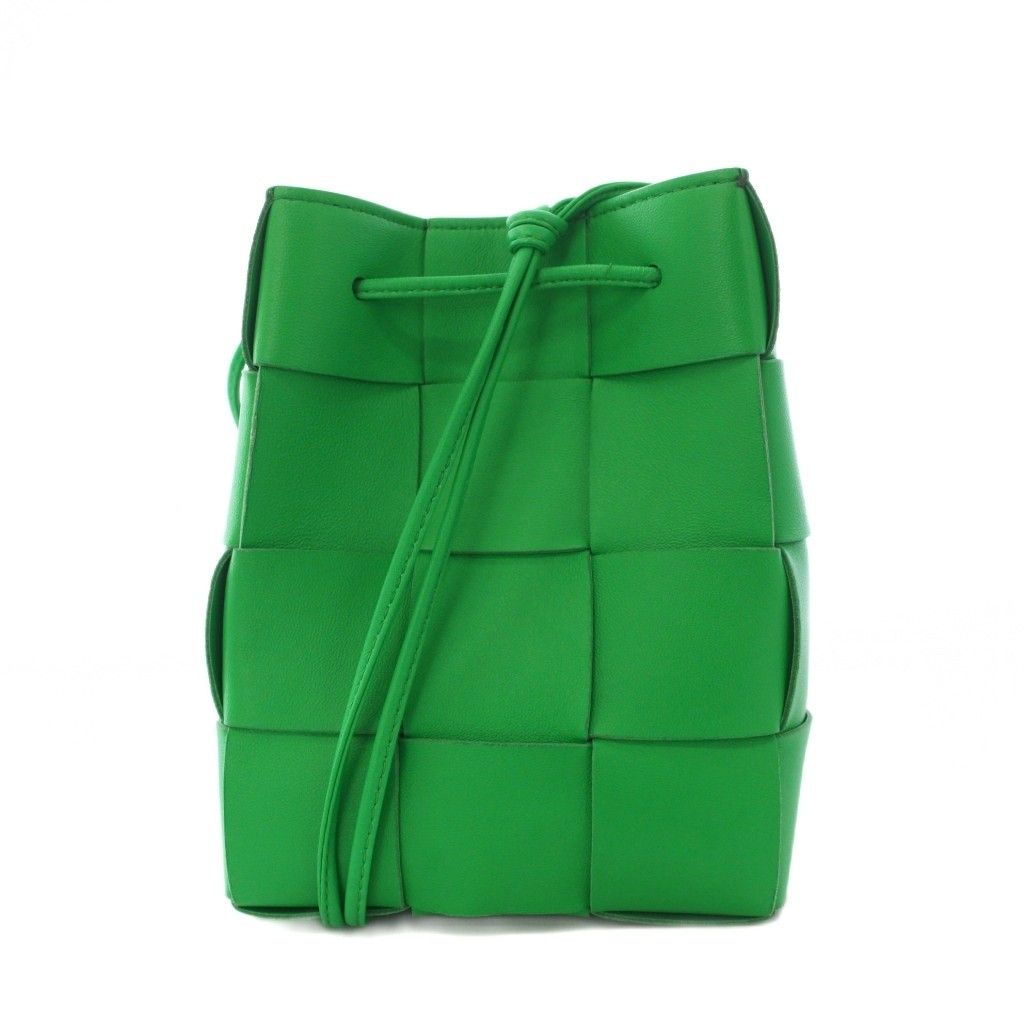 Bottega Veneta Cassette Shoulder Bag Leather Green KH