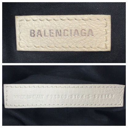 Balenciaga le Cagole XS White Silver Leather Shoulder Bag Pochette — view 4