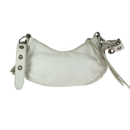 Balenciaga le Cagole XS White Silver Leather Shoulder Bag Pochette — view 2