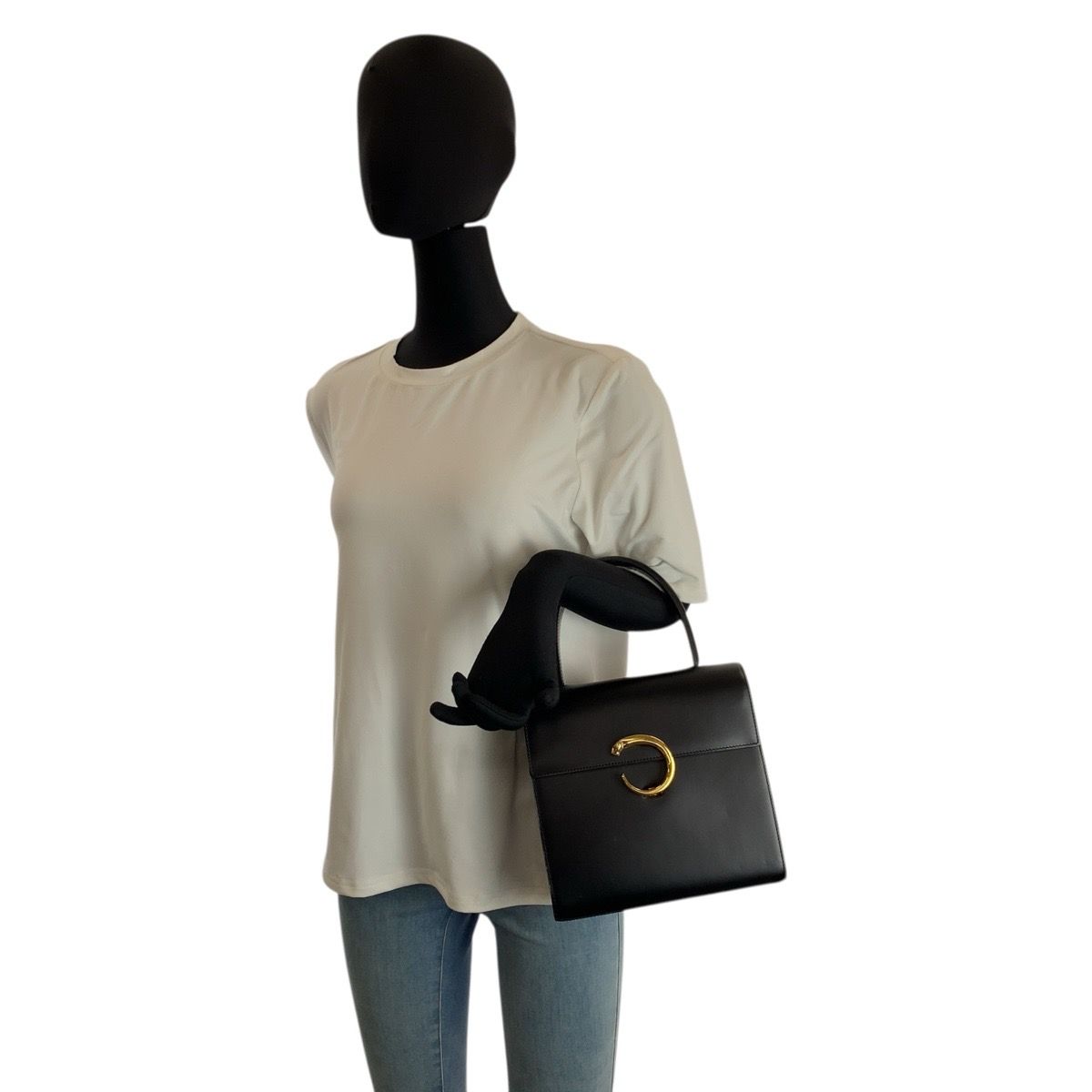 Cartier Panthère Black Gold Leather Handbag — view 7