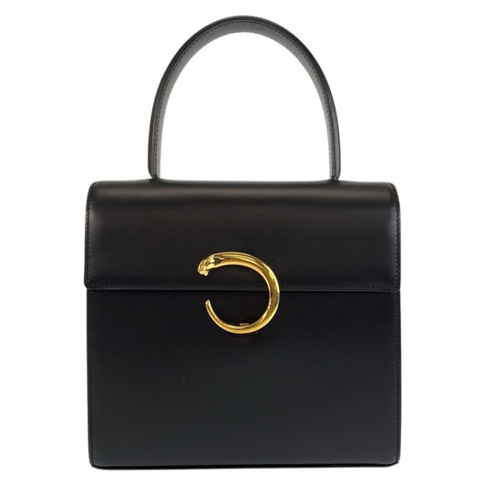 Cartier Panthère Black Gold Leather Handbag