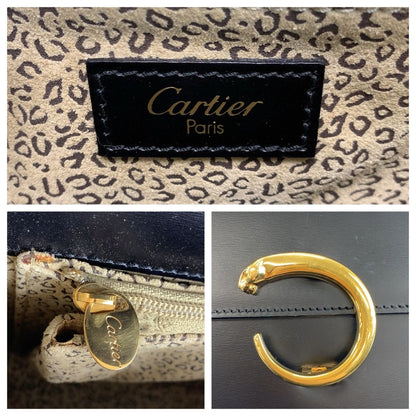 Cartier Panthère Black Gold Leather Handbag — view 3
