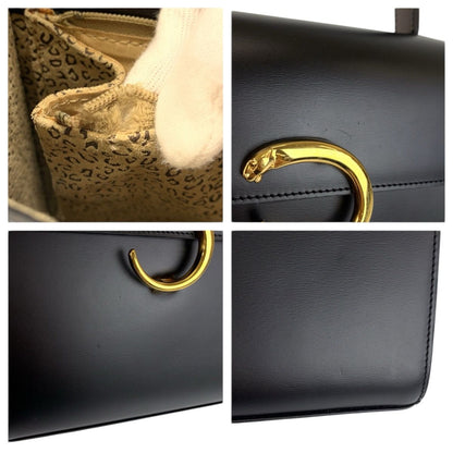Cartier Panthère Black Gold Leather Handbag — view 5