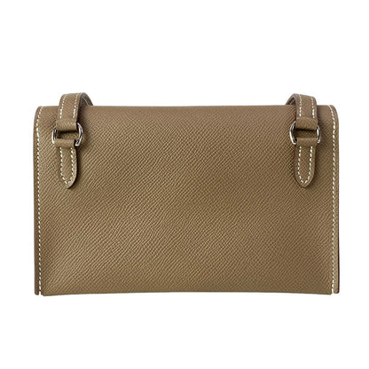 Hermes Wallet Nap to Go Etoupe Shoulder Silver — view 2