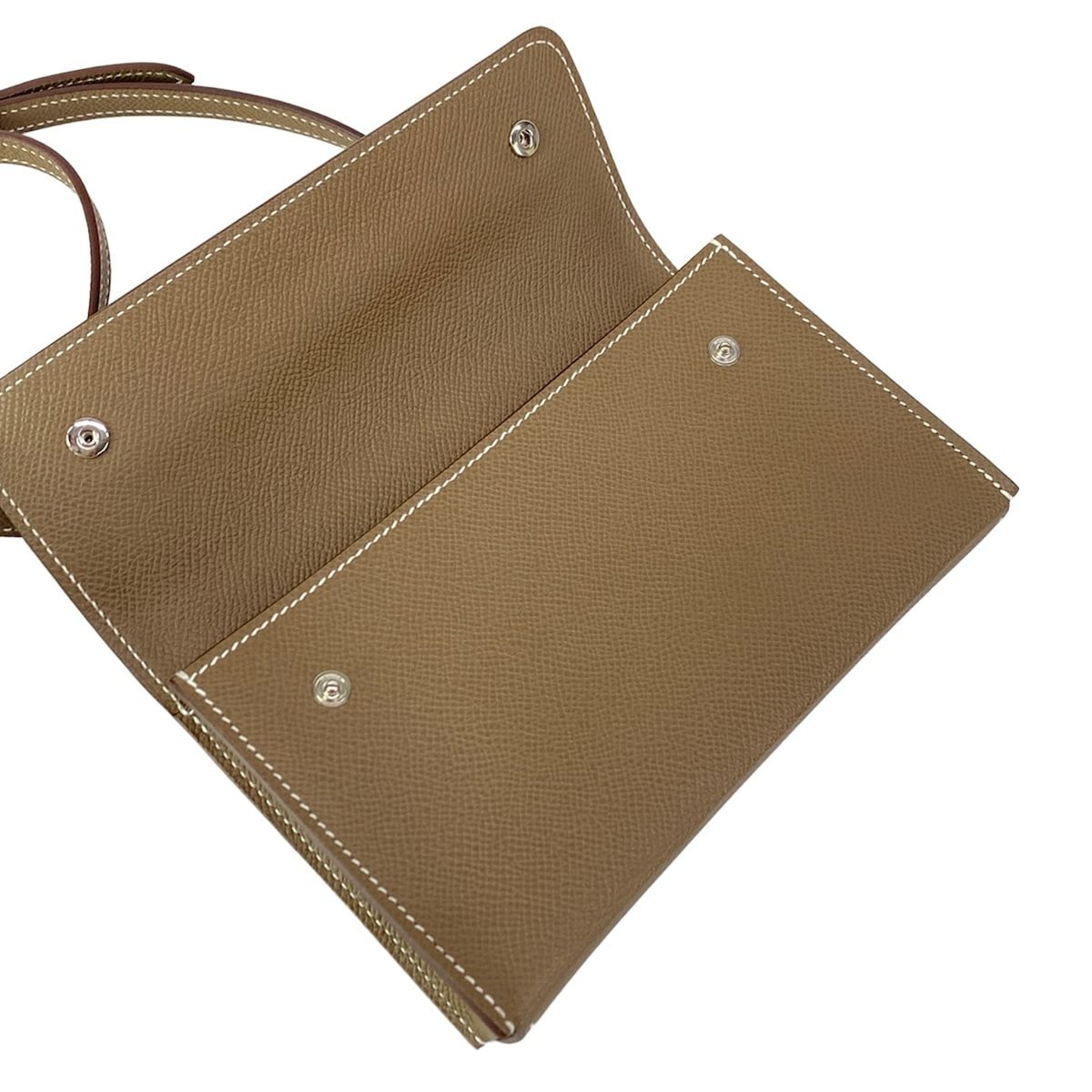 Hermes Wallet Nap to Go Etoupe Shoulder Silver — view 3