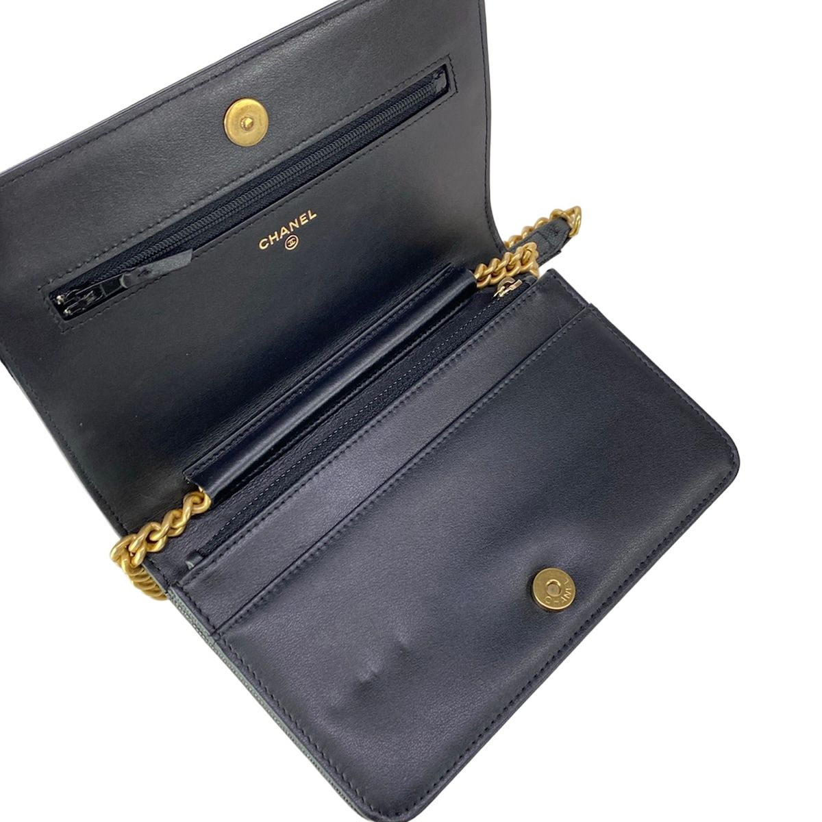 Chanel Wallet Black Matte Togo Metal — view 3