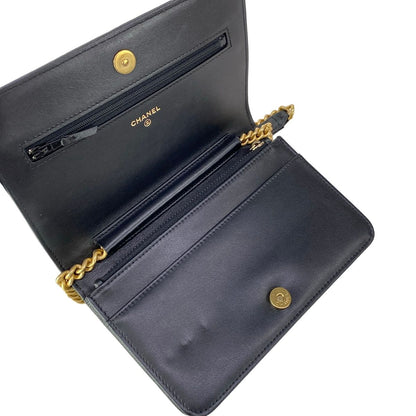 Chanel Wallet Black Matte Togo Metal — view 3