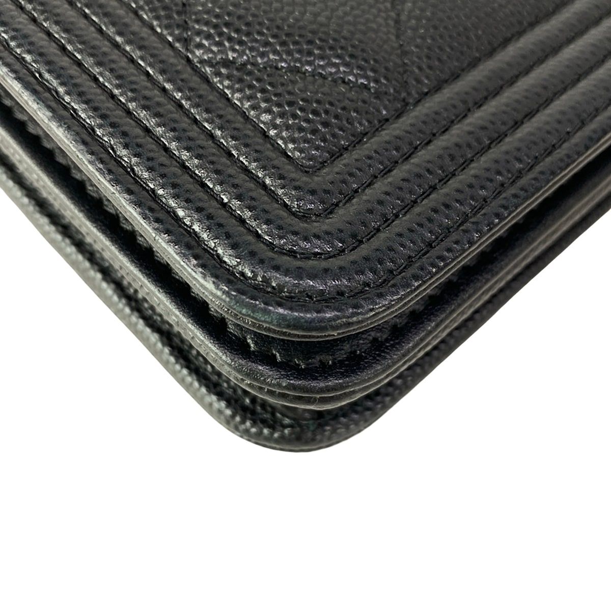 Chanel Wallet Black Matte Togo Metal — view 7