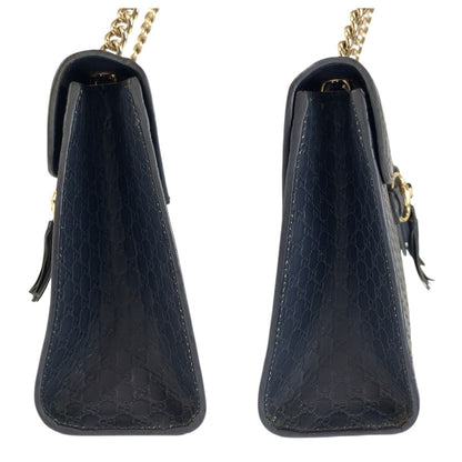 Gucci Micro Guccissima Emily Horsebit Navy Gold Chain Shoulder Bag — view 8